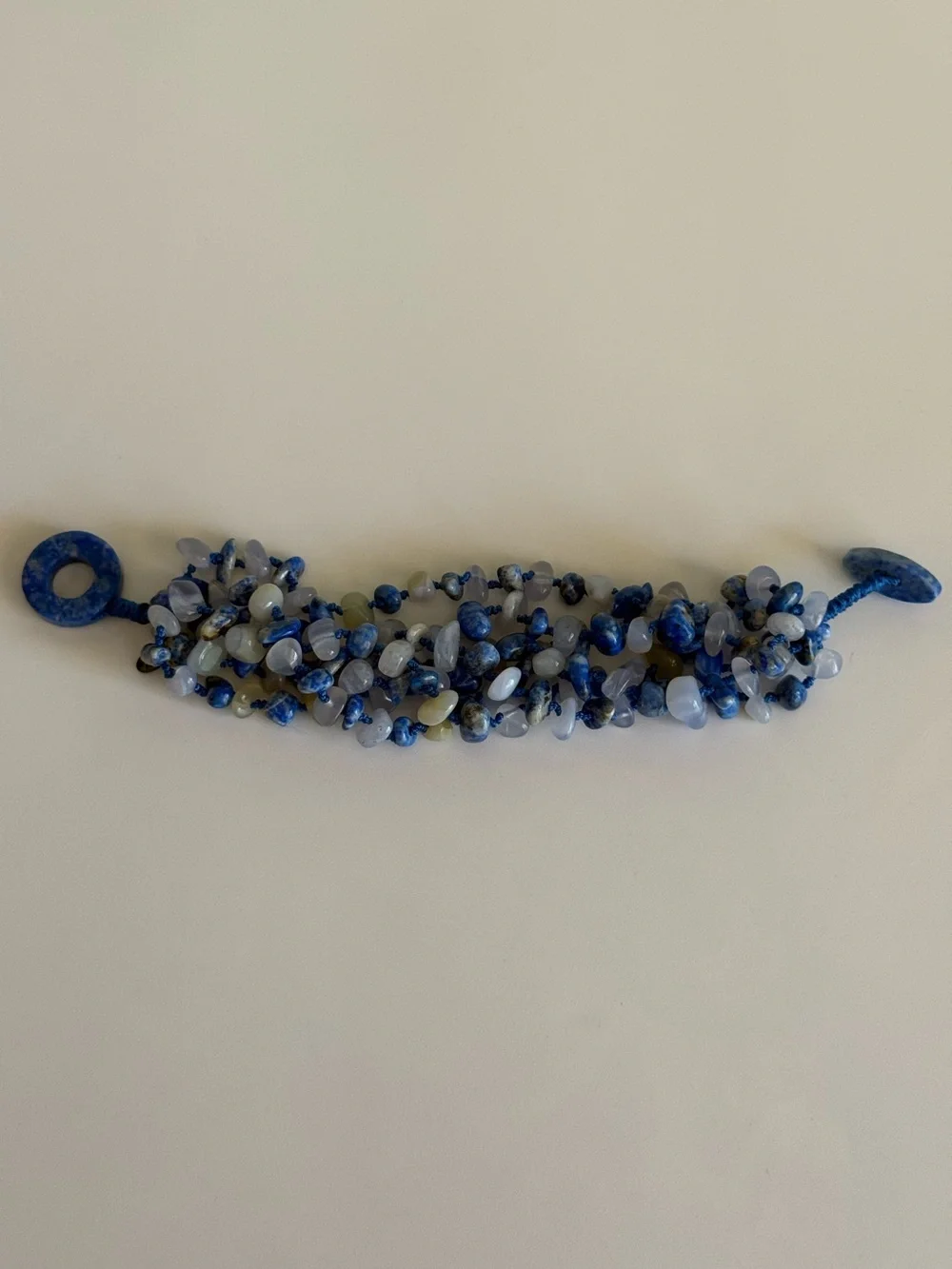 Sajen 925 Sterling silver Blue Cluster Beaded Bracelet